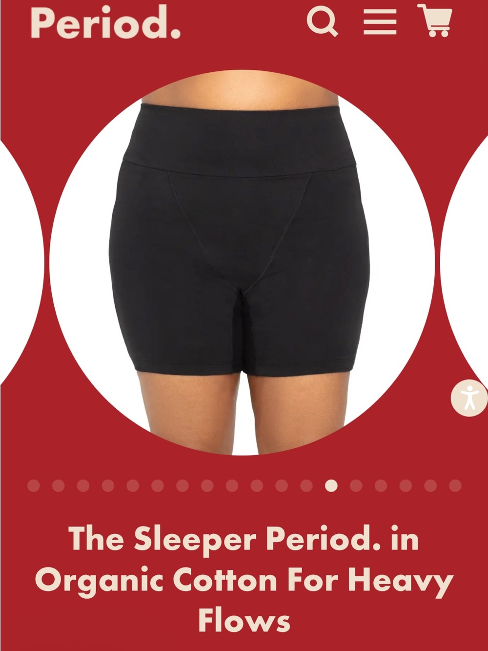 The Sleeper Period High-Waist Organic Cotton Sleep Short - Period Company